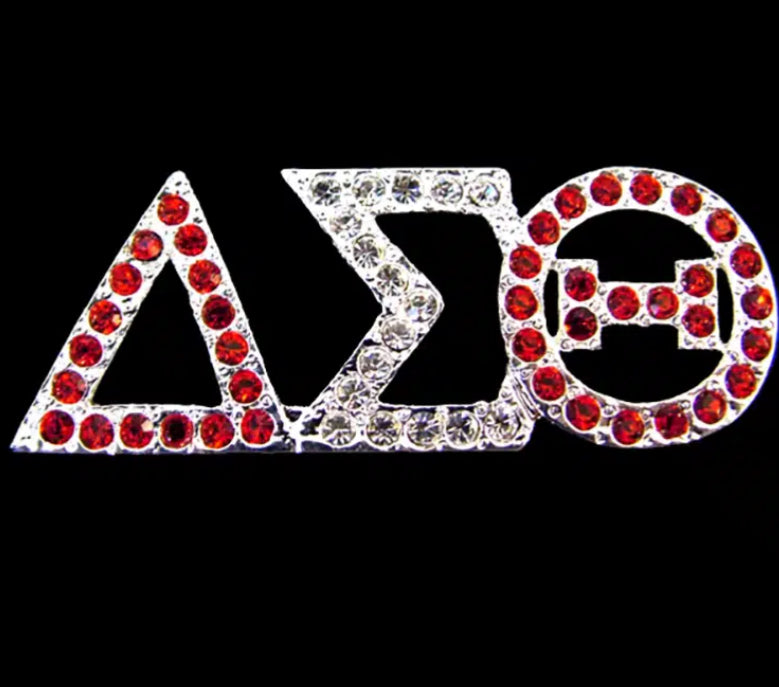 DST R/W/R Austrian Crystal Pin In Silver