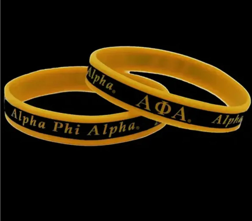 A Phi A - Black & Gold Silicone Bracelet