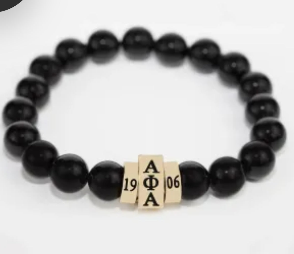 A Phi A - Natural Stone Bead Bracelet – Black