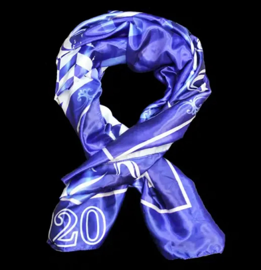 Zeta Blue & White Scarf with the Box
