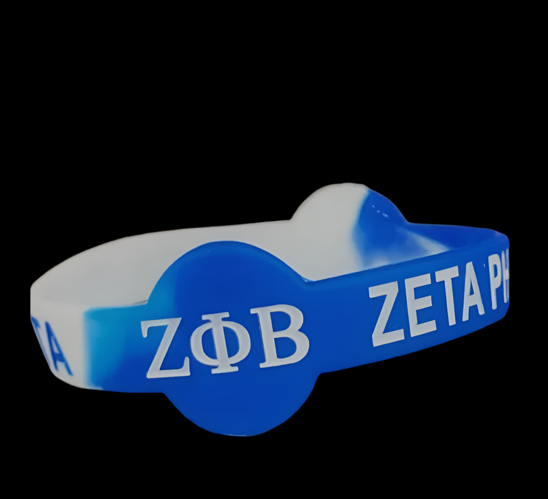 Zeta Silicone Watch style Bracelet (Blue & White )