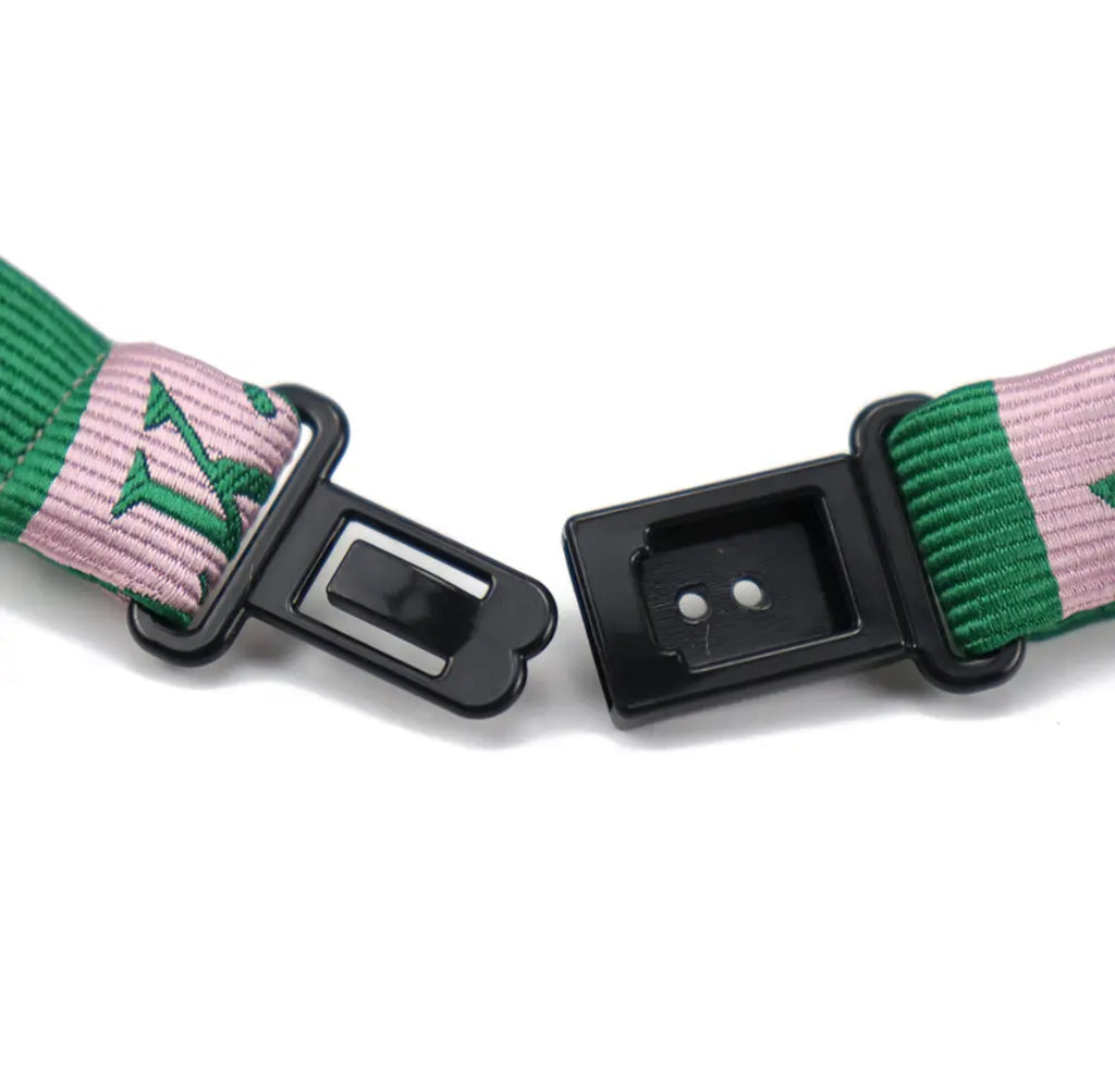 AKA Adjustable Pre-tied Bow - Pink & Green