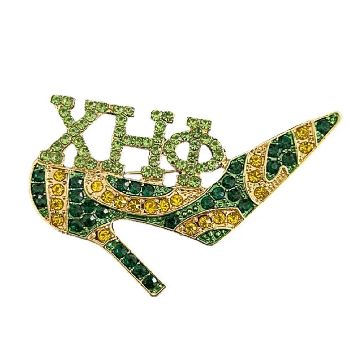 Chi Eta Phi Gold & Green Lapel Shoe Pin