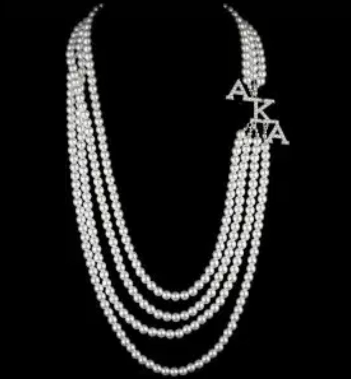 AKA Pearl Quadruple Strand Pearl Necklace