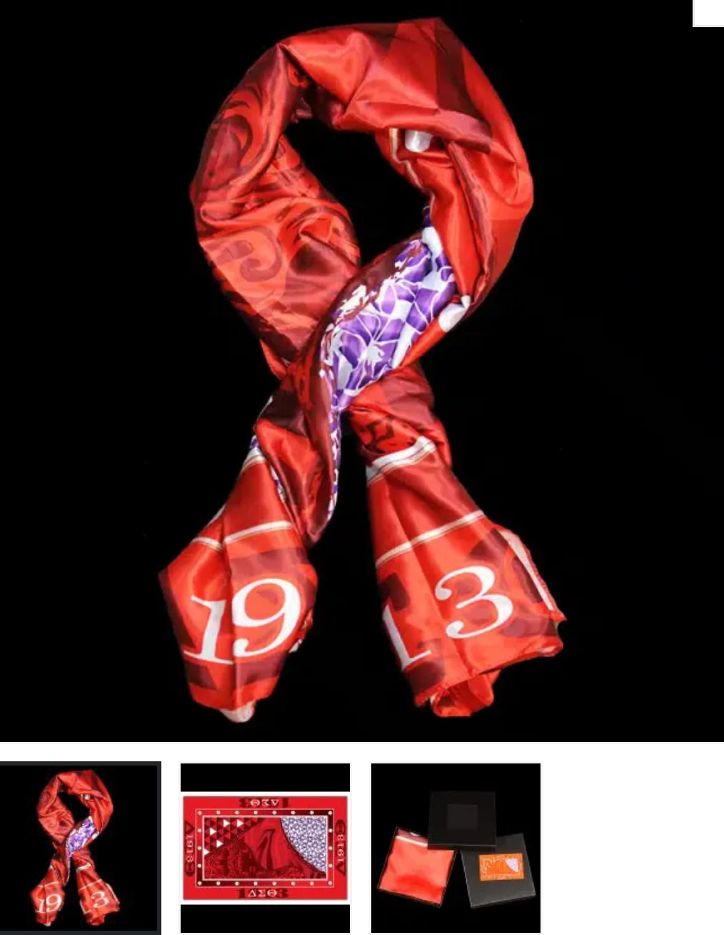 DST - Red & White Scarf with Box