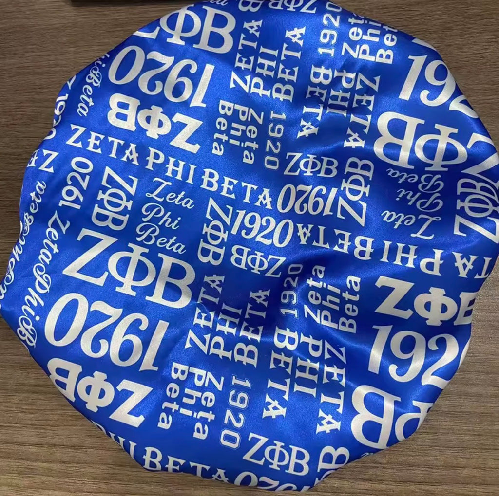 Zeta Blue Satin Hair Bonnet