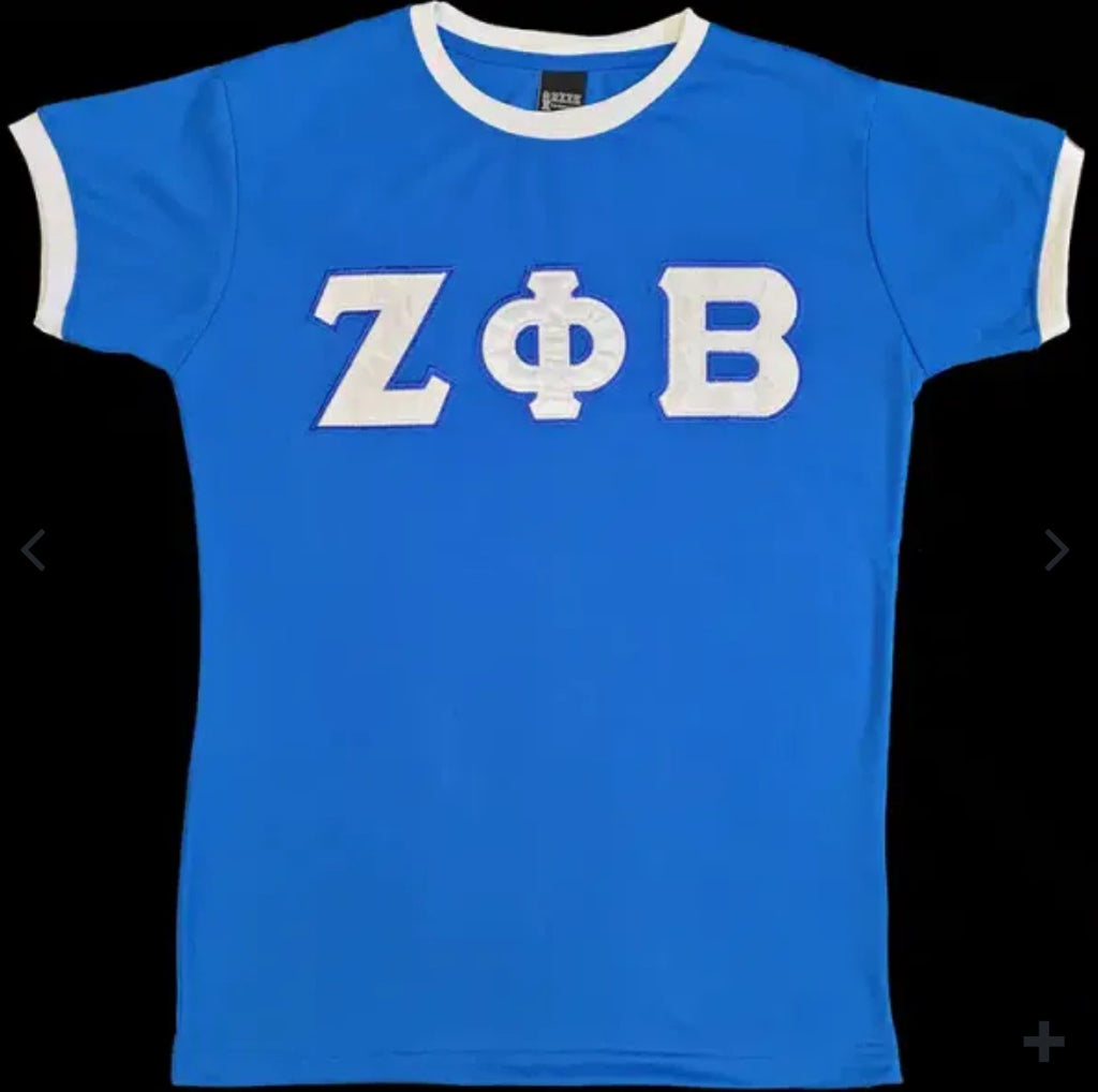Zeta Blue and White Ringer