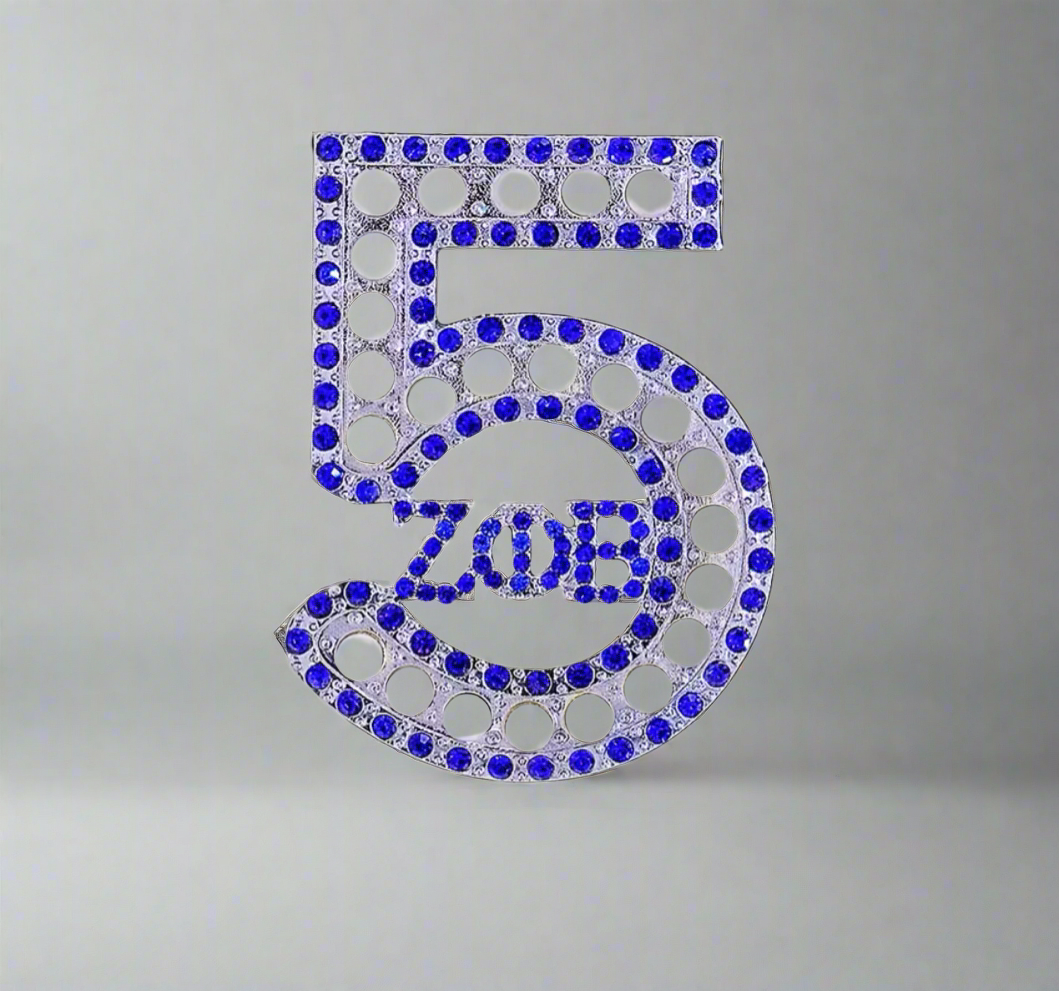 Zeta "5" Pearls Pin