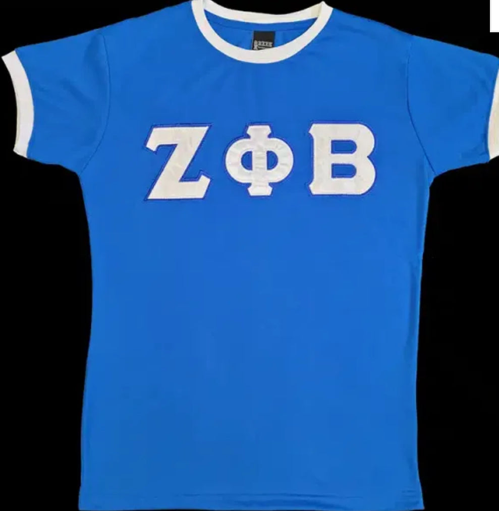 Zeta Blue and White Ringer