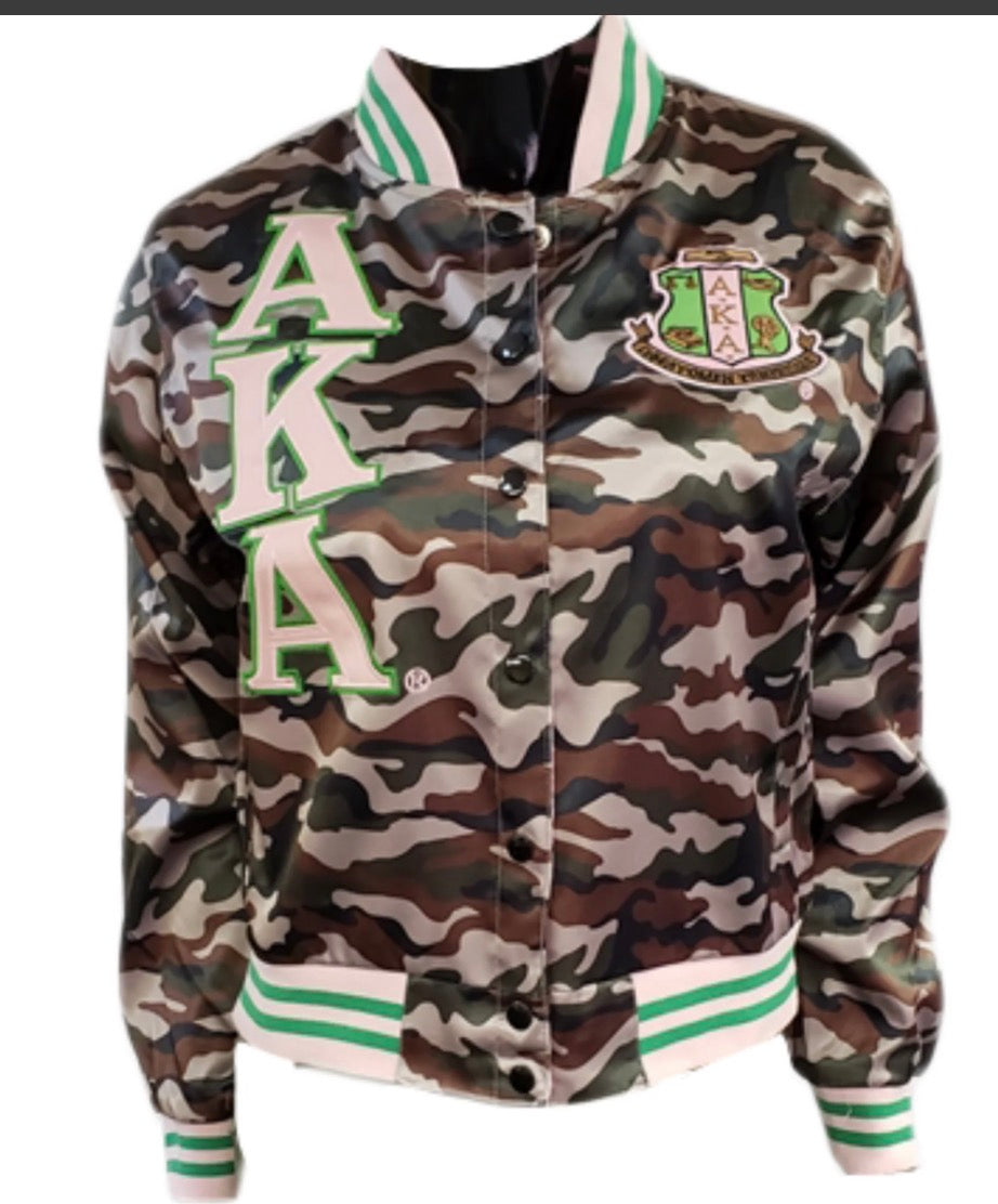 AKA Satin Jacket- Camo