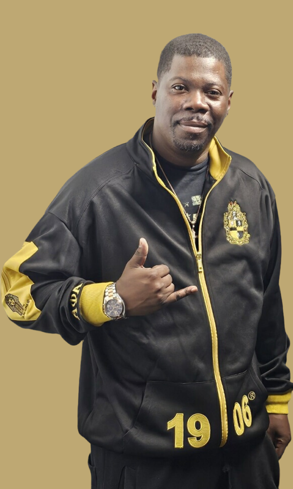 A Phi A Black and Gold Track Jacket