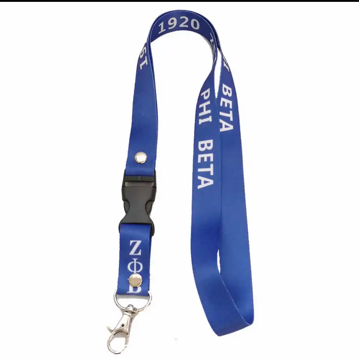 Zeta Blue & White Lanyard