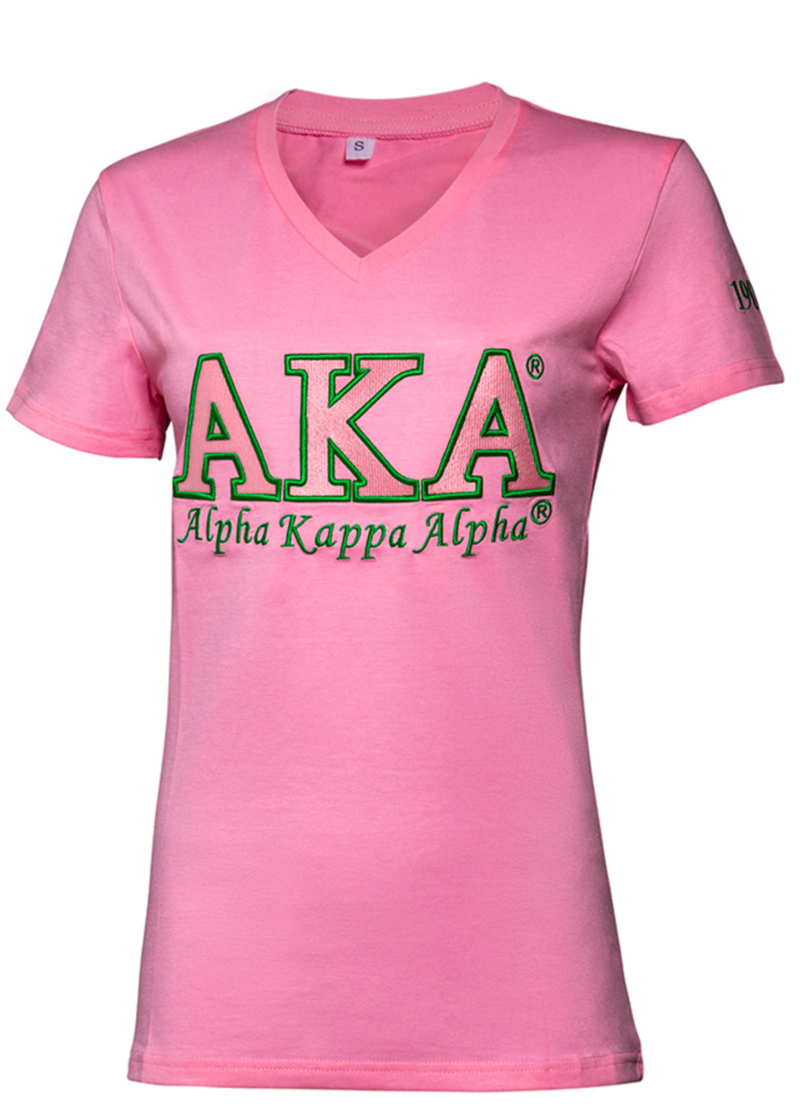 AKA Embroidered Tee (Pink/Green)