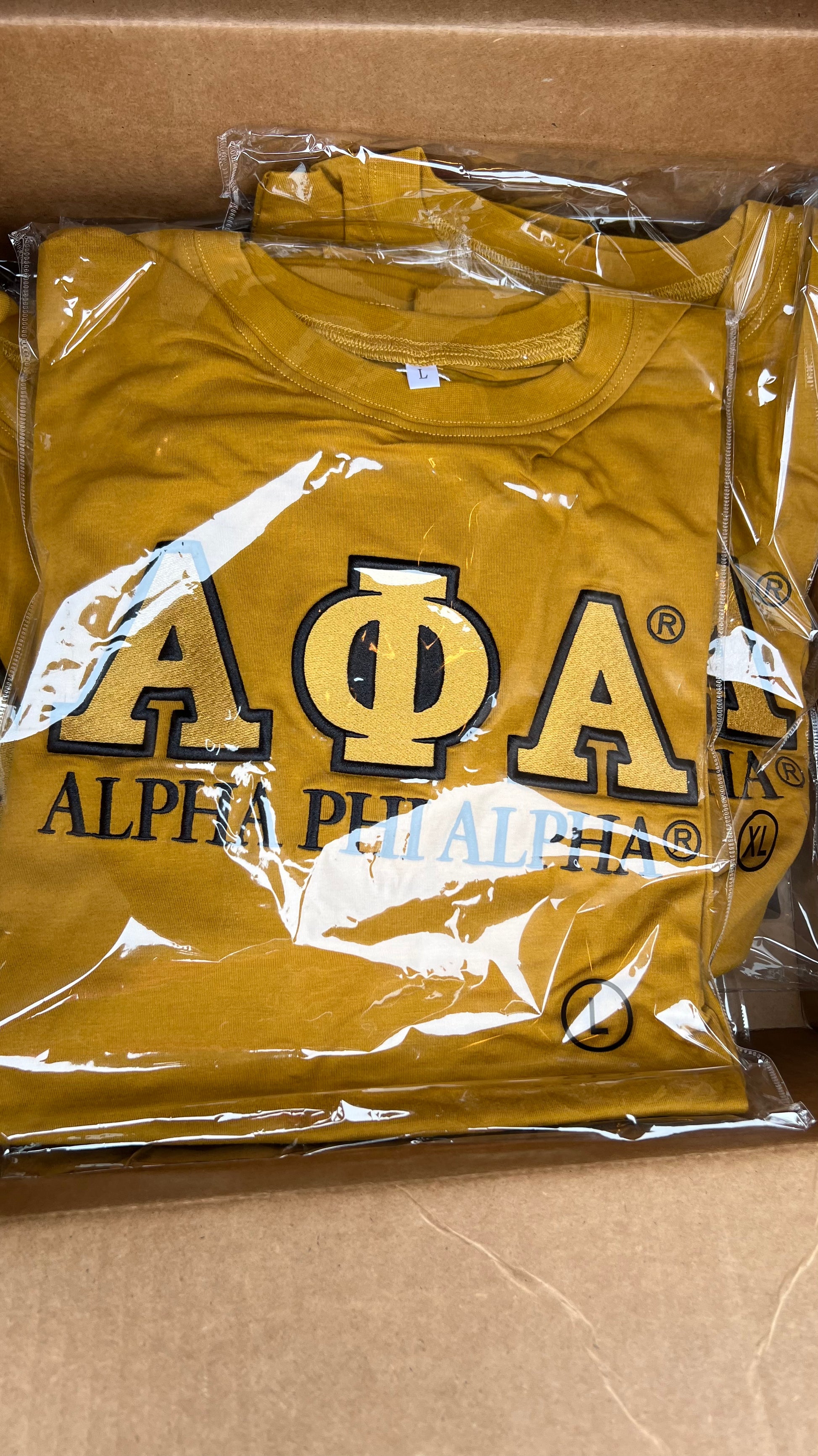 A Phi A Old Gold Embroidered Tee