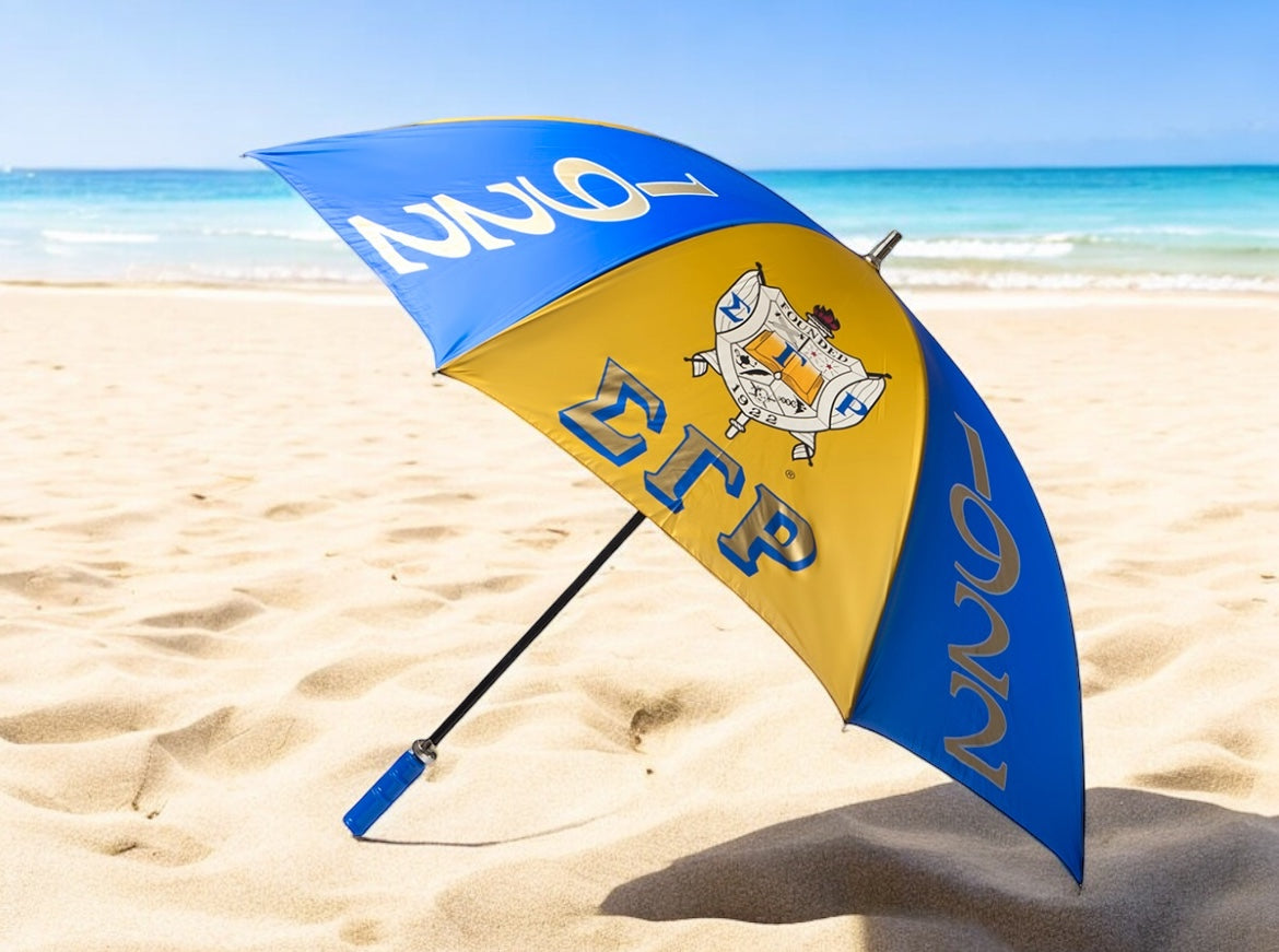 SGRho Blue and Gold, Stylish Reverse Umbrella