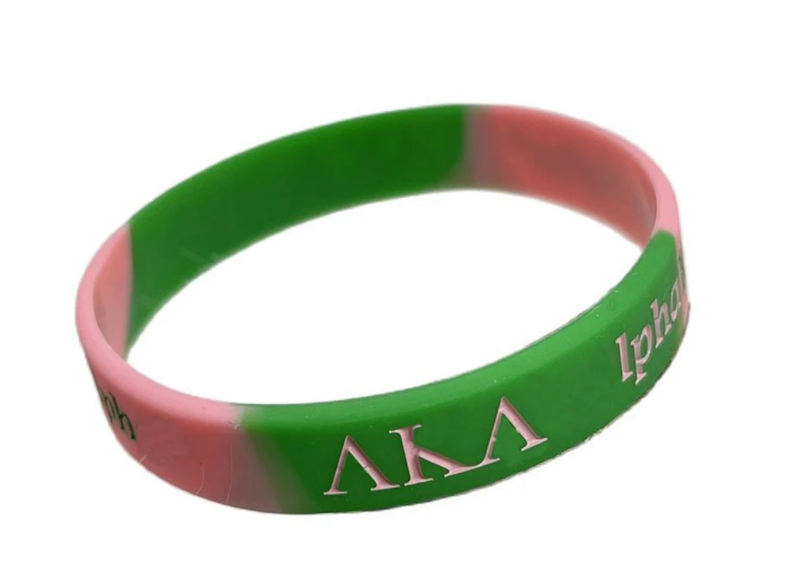 AKA Green & Pink Silicone Bracelet