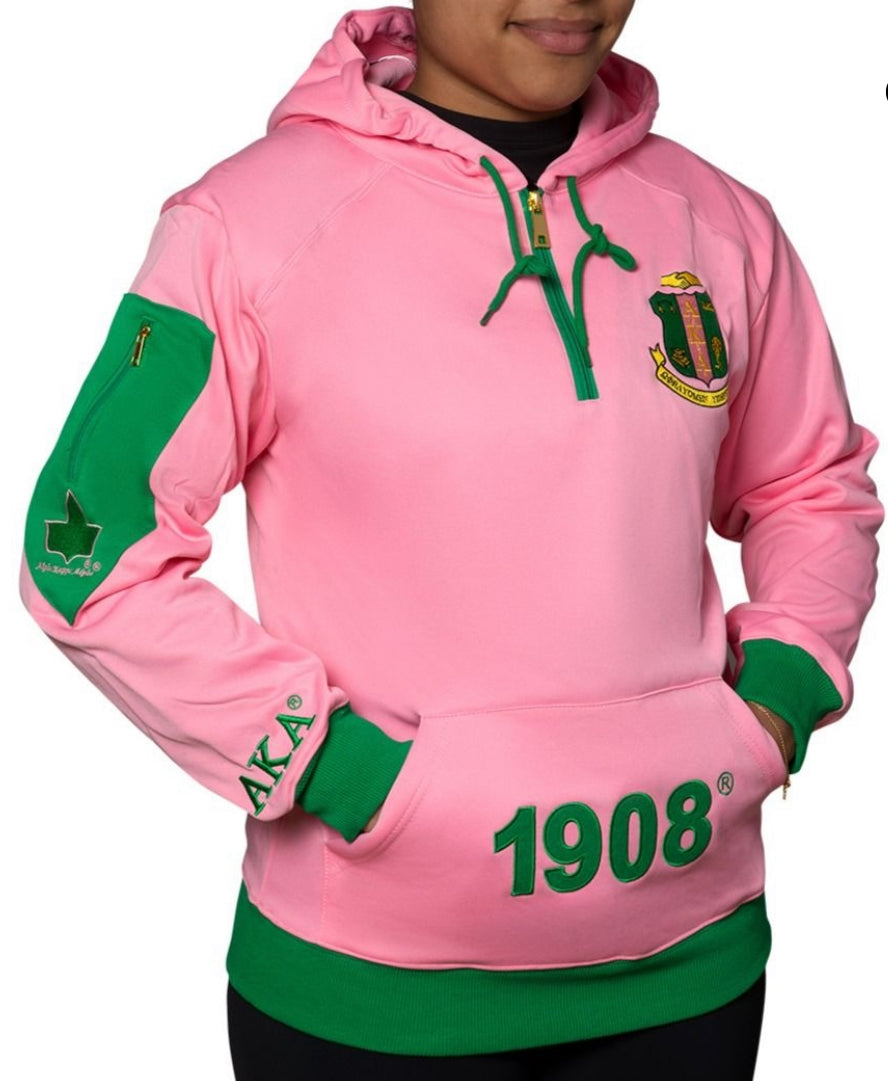 AKA 1908 Pink/Green Hoodie